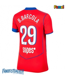 Paris Saint-Germain Bradley Barcola #29 Tricou Fotbal Replică 2025-26 Femei Treilea